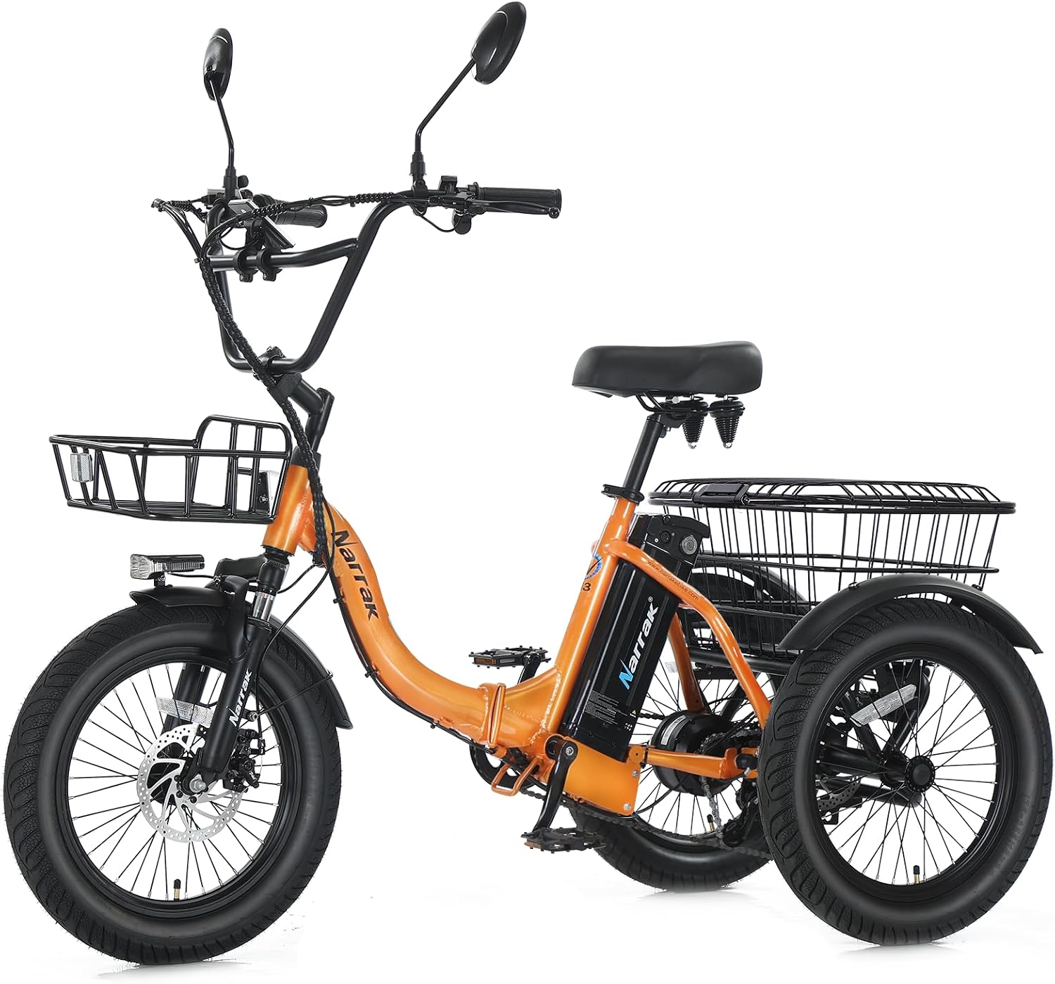 Folding Fat Tire Electric Tricycle for Adults | Peak 700W Step-Thru 3-Wheel E-Trike