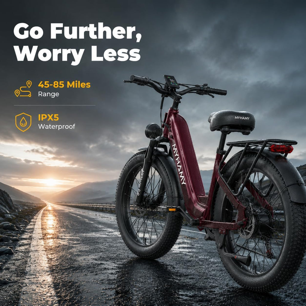 All-Terrain Step-Through Fat Tire Electric Bike - 110Nm Torque, 48V 18Ah, UL 2849 Certified, 85-Mile Range Off-Road Cruiser for Adults