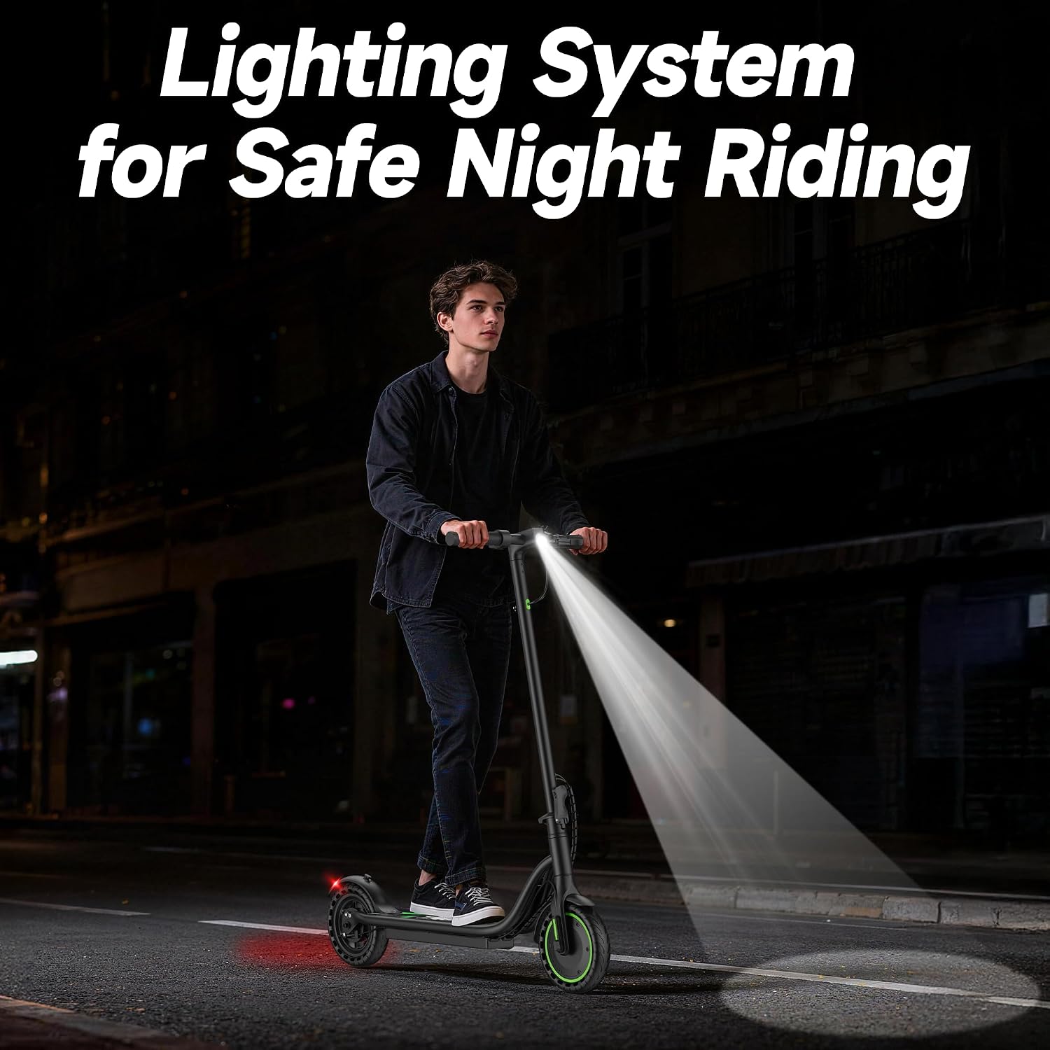 Electric Scooter, 350W/500WMotor, 8.5"/10" Solid Tires, 19/22Mph, 32/28/23/21/18/16Miles Max Range, Dual Braking