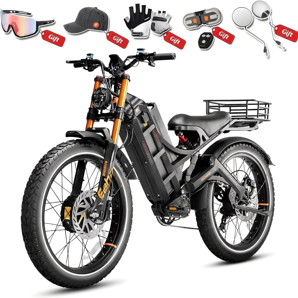 Ultra-Performance Dual Motor Fat Tire Electric Bike | 6000W Peak 52MPH Extended Range E-Bike