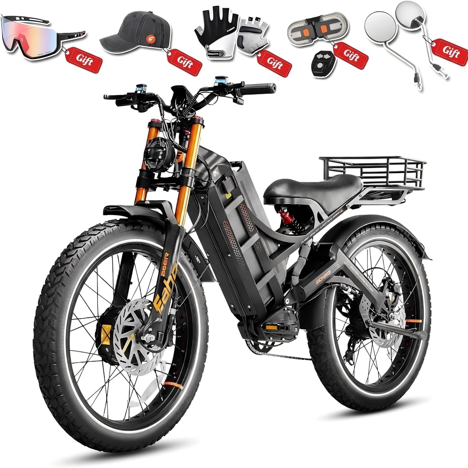 Ultra-Performance Dual Motor Fat Tire Electric Bike | 6000W Peak 52MPH Extended Range E-Bike