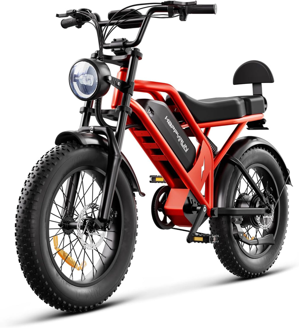 20" All-Terrain Fat Tire Mountain E-Bike – 1500W Peak Moto-Style Electric Bicycle