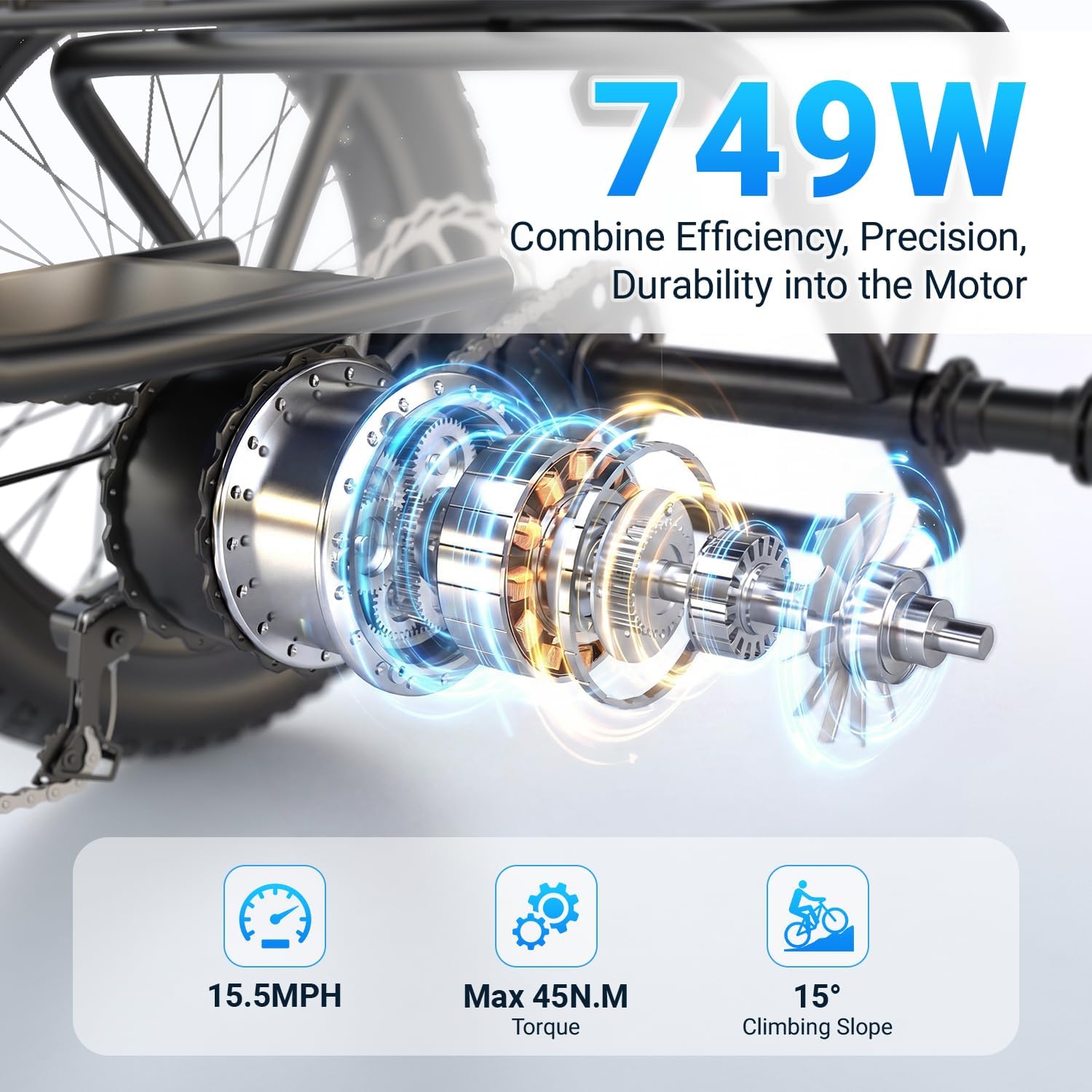 20" Fat Tire Adult Electric Tricycle – 3-Wheel E-Trike with Rear Differential & Cargo Basket