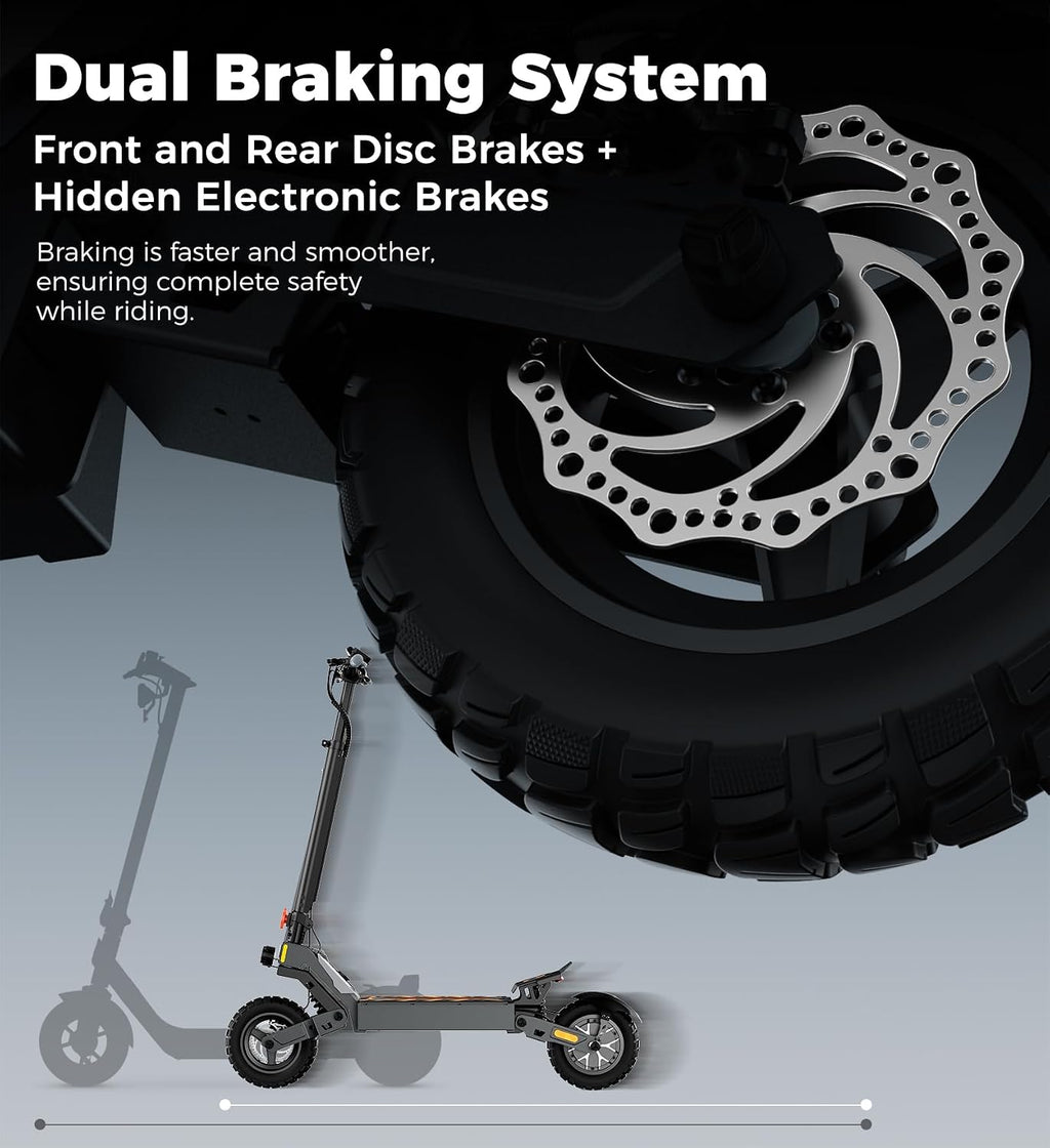 High-Power Foldable Electric Scooter | 28 MPH Speed & 10" Off-Road Tires