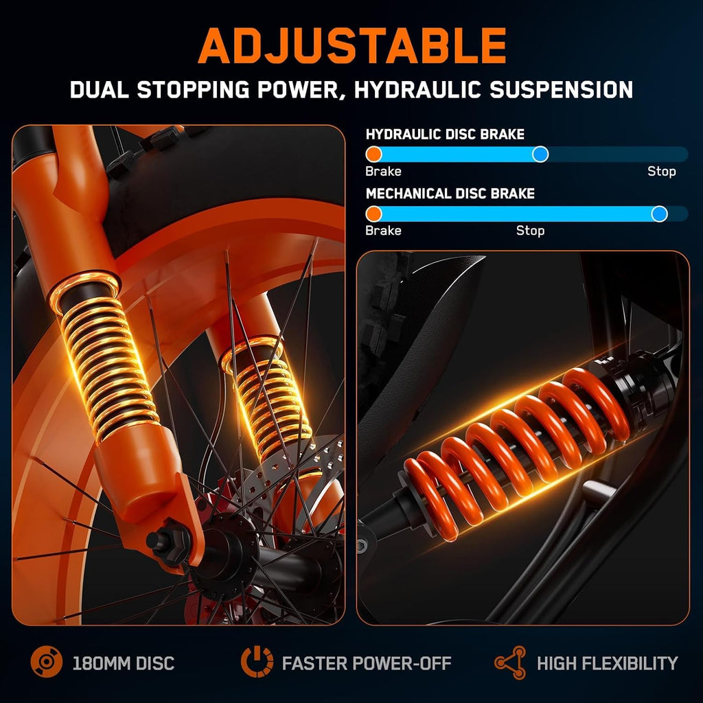 20" High-Performance All-Terrain Fat Tire Electric Bike | 6000W Peak, Full Suspension, 45 MPH, NFC Display