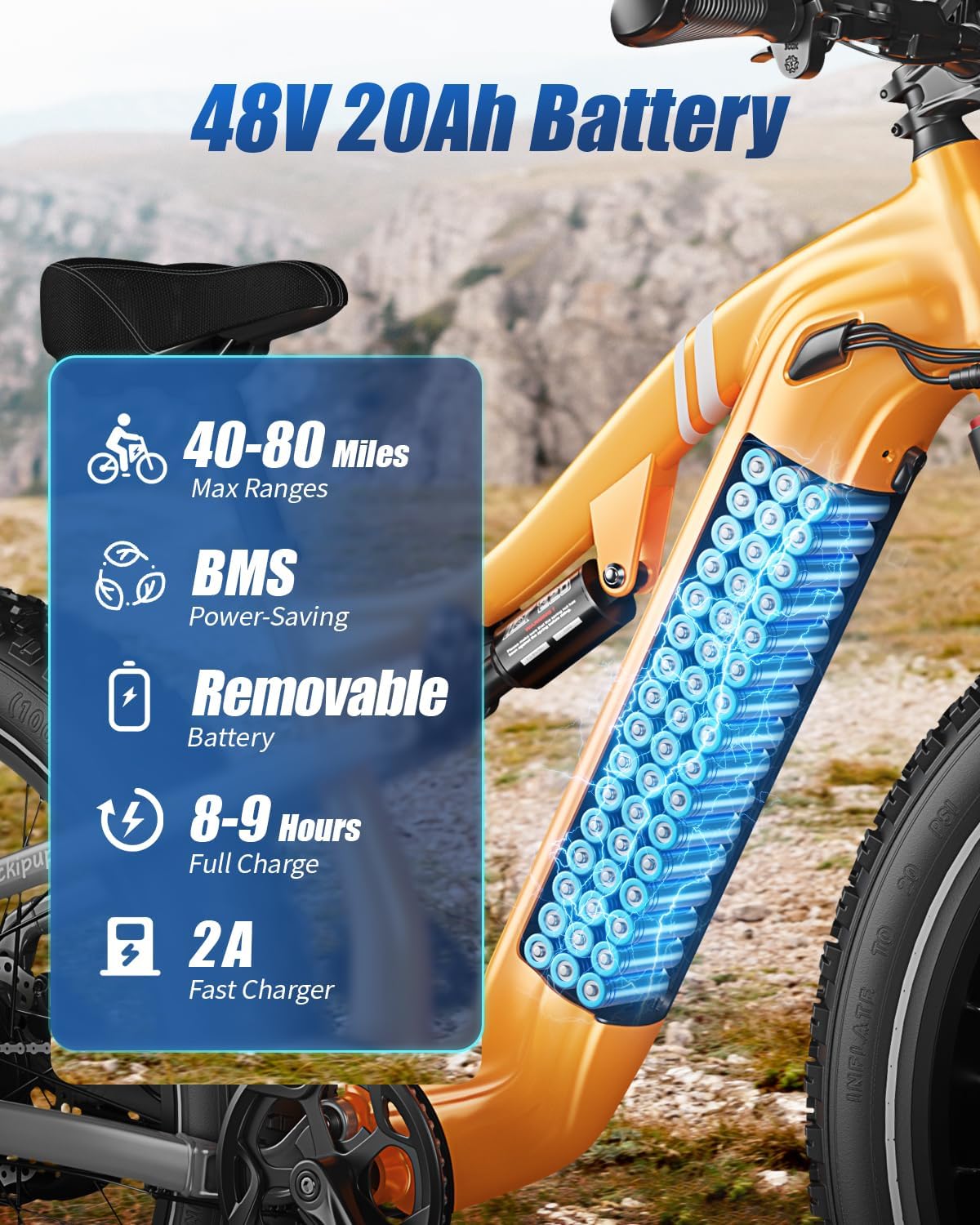Full Suspension Fat Tire Electric Mountain Bike | Torque Sensor & 8-Speed