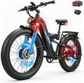 8000W Dual Motor Electric Bike – 26" All-Terrain Fat Tire E-Bike with Full Suspension