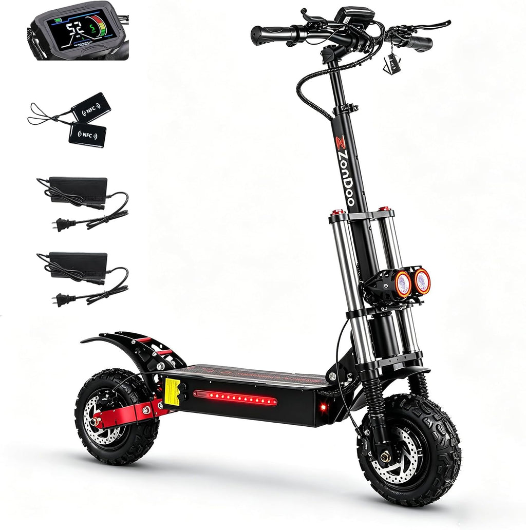High-Performance Off-Road Dual Motor Electric Scooter – 5600W Peak Quick-Fold E-Scooter with Hydraulic Braking & Dual Suspension