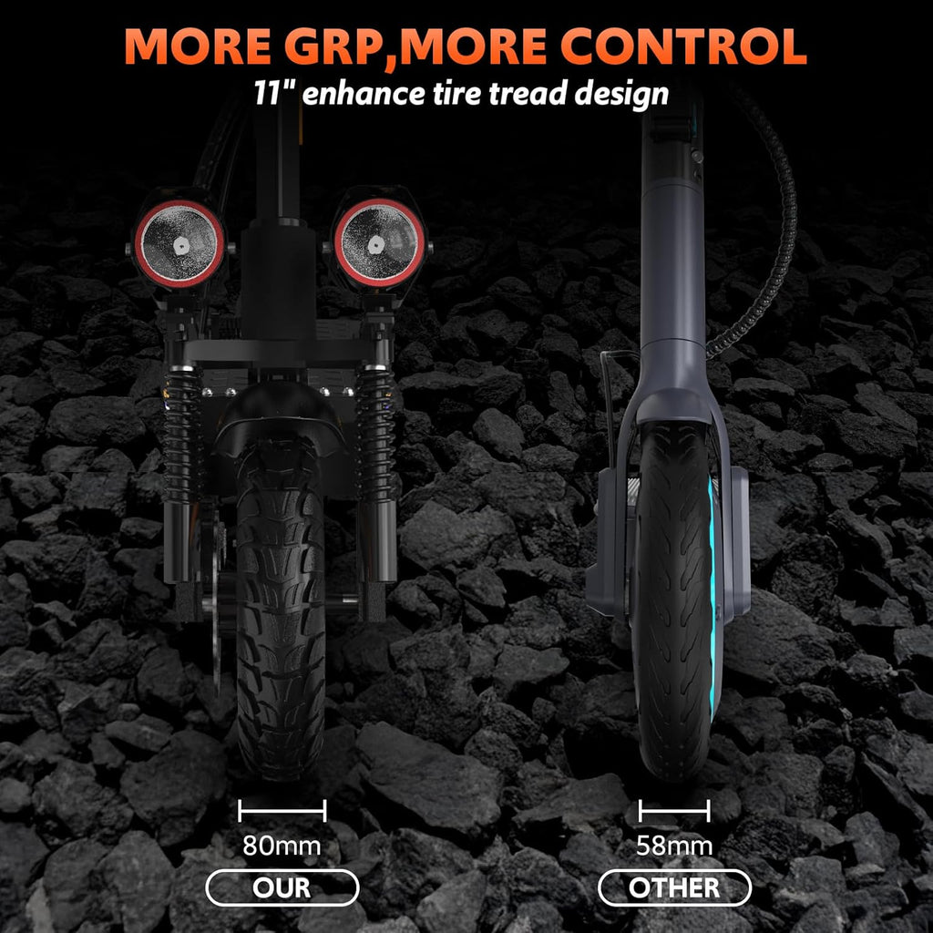 Electric Scooter for Adults, 1200W-2000W Motor, 31-40+ Mile Range, 10.5-11" All-Terrain Tires & Dual Suspension
