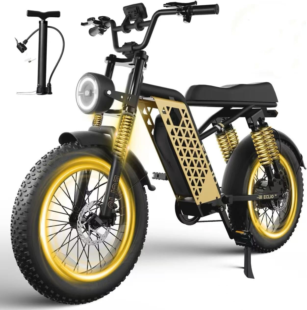 Full Suspension Fat Tire Electric Dirt Bike | Moped-Style Off-Road E-Bike