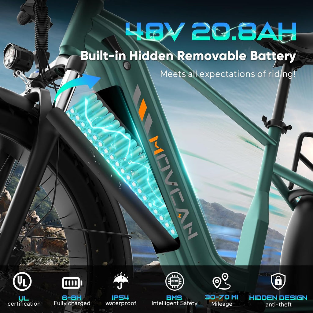 26" All-Terrain Fat Tire Electric Bike – 2500W Peak Full Suspension Mountain E-Bike