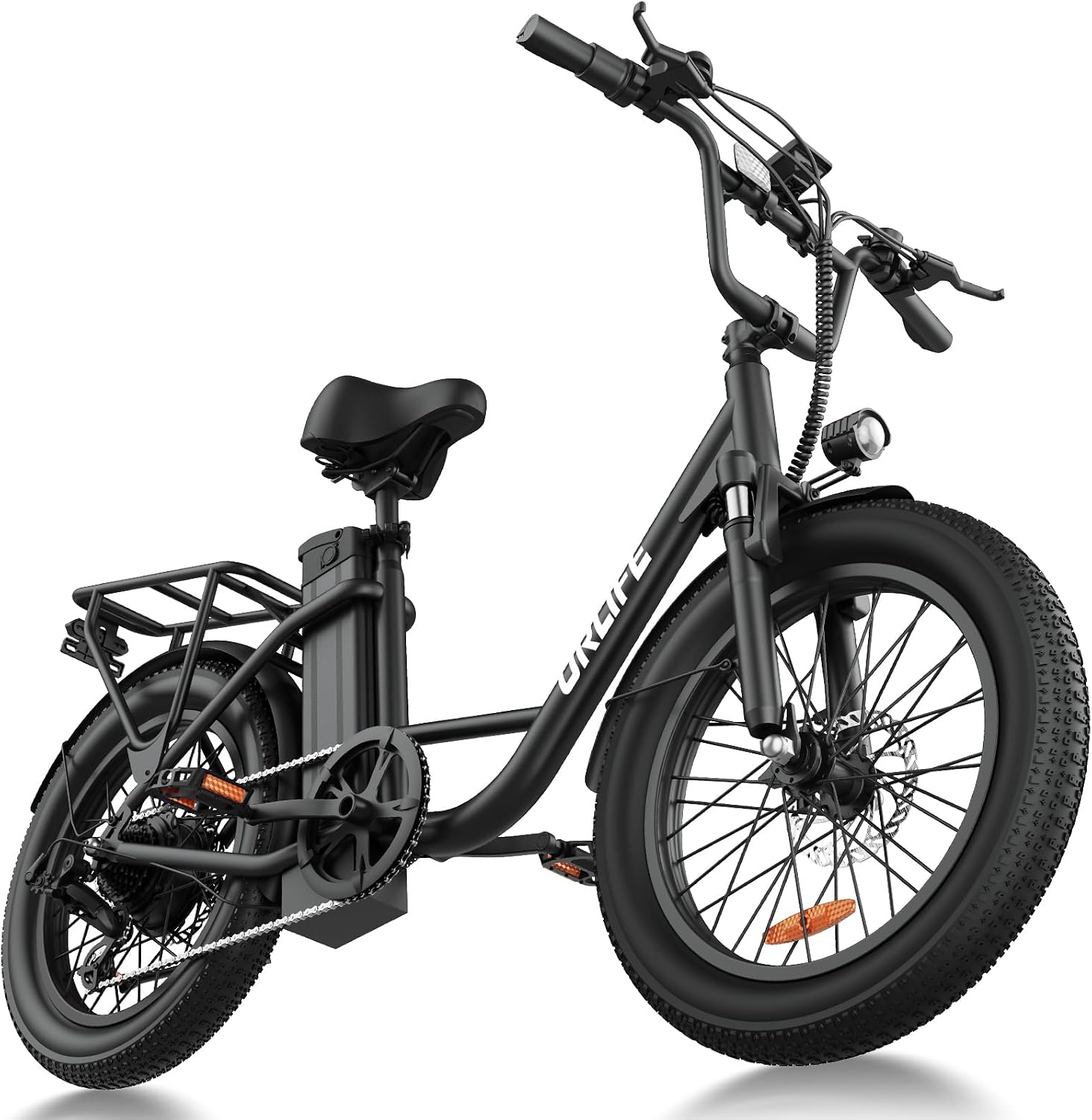 URLIFE Electric Bike for Adults, 20" Fat Tire Ebike with 48V Removable Battery, 80 Mile Range, 7-Speed, E Bike Commute Ride for Teens & Adults