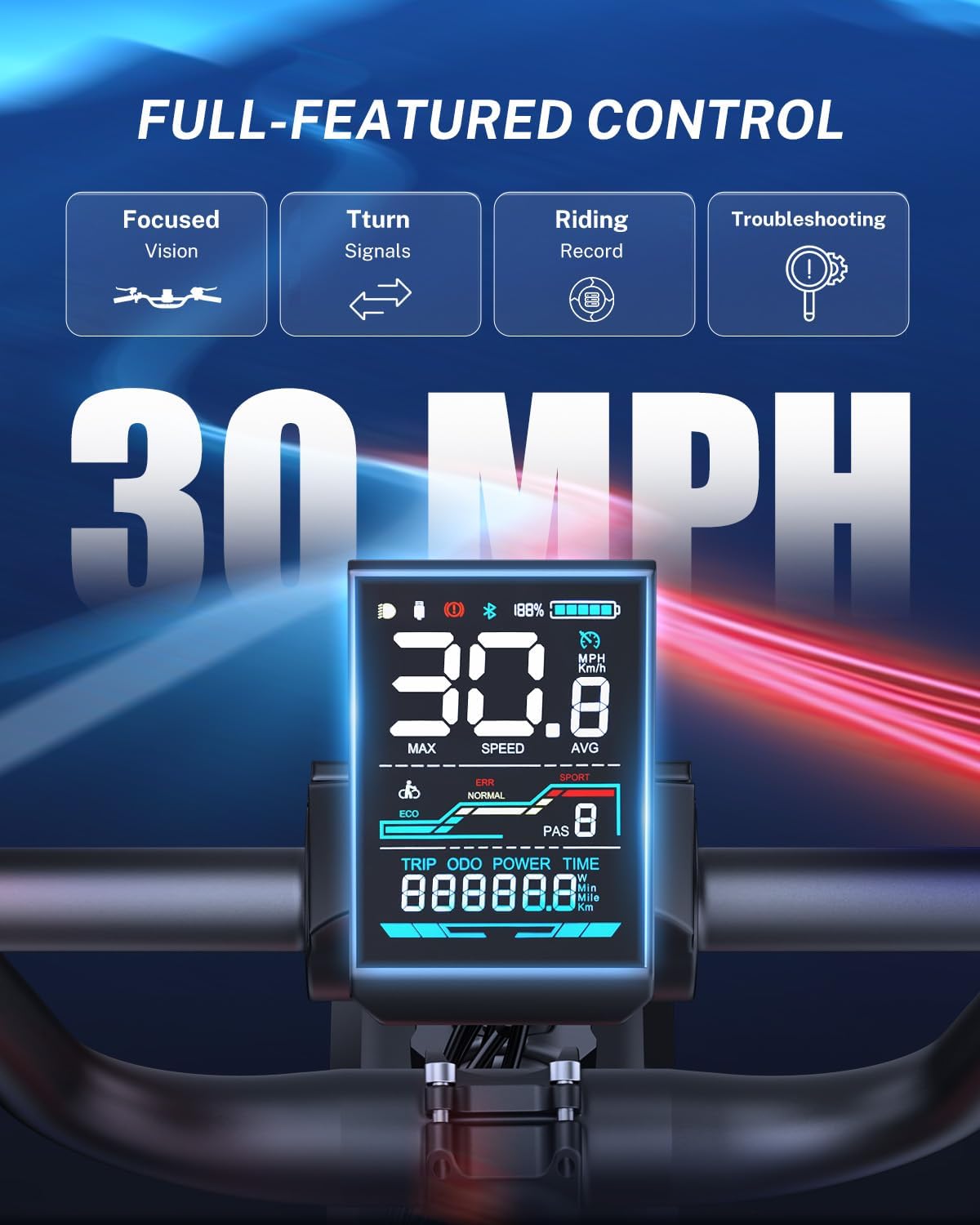 Electric Bike for Adults, 2000W/3000W Peak - 30/38MPH Electric Dirt Bike, 48V-52V, 13AH/20AH