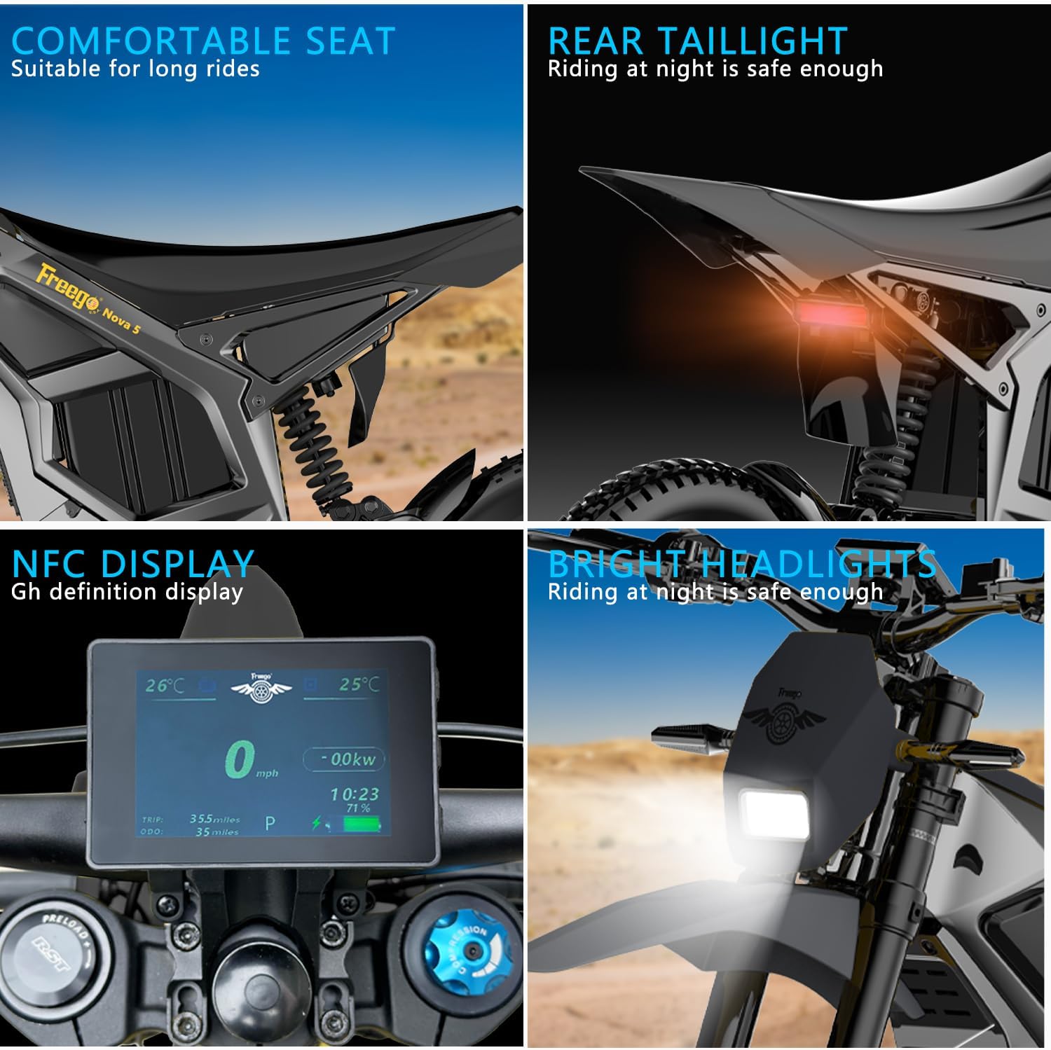 High-Performance Mid-Drive Electric Dirt Bike - 8000W Peak, 53 MPH, 72V 40Ah, All-Terrain Off-Road eMotorcycle