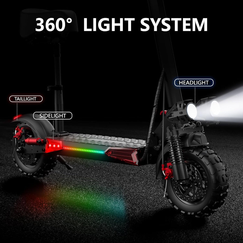 Electric Scooter Adults, 37 Miles Long Range, 34 Mph Max Speed, 11" Off-Road Tires,48V 18/21AH Big Battery,1200W/1600W Motor, Dual Braking System,Folding Commuter E Scooter