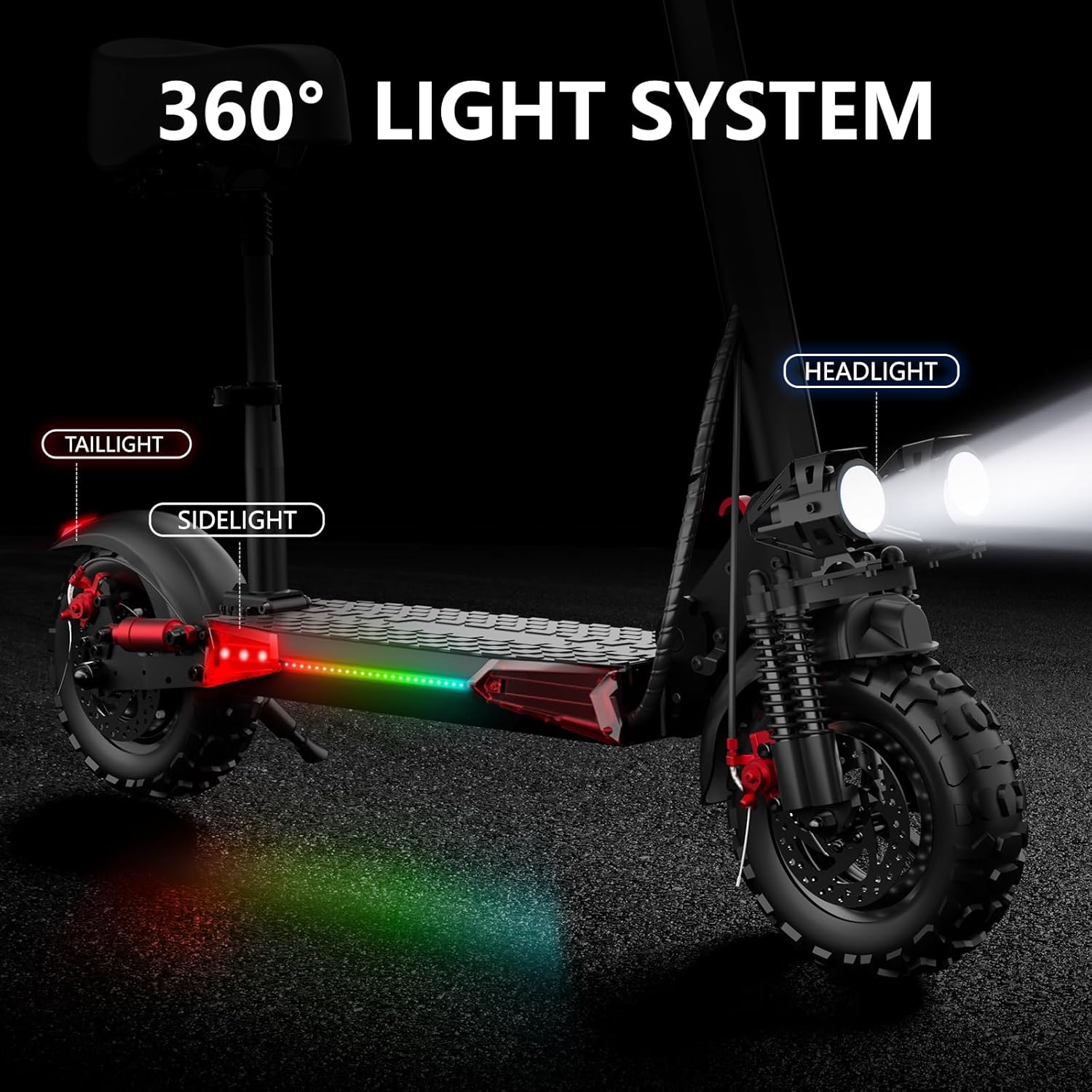 Electric Scooter Adults, 37 Miles Long Range, 34 Mph Max Speed, 11" Off-Road Tires,48V 18/21AH Big Battery,1200W/1600W Motor, Dual Braking System,Folding Commuter E Scooter