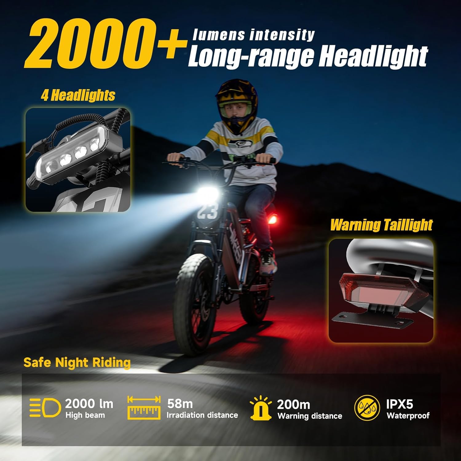 All-Terrain Electric Dirt Bike – 1500W Peak, 25MPH, 16" Fat Tire Off-Road Motorcycle