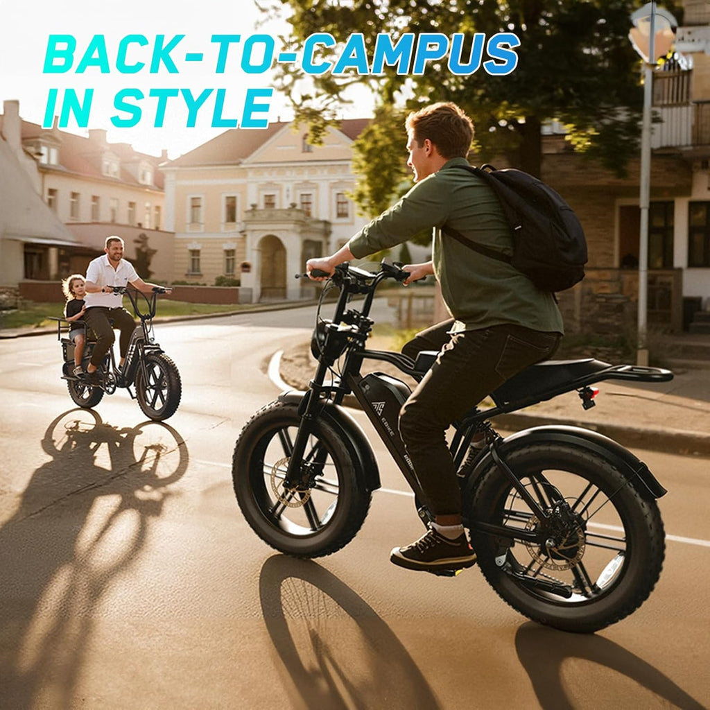 Electric Bike for Adults 1500W Peak 20" Fat Tire All-Terrain E-Bike 60/110 Miles Electric Dirt Bike - 48V 15/25 AH