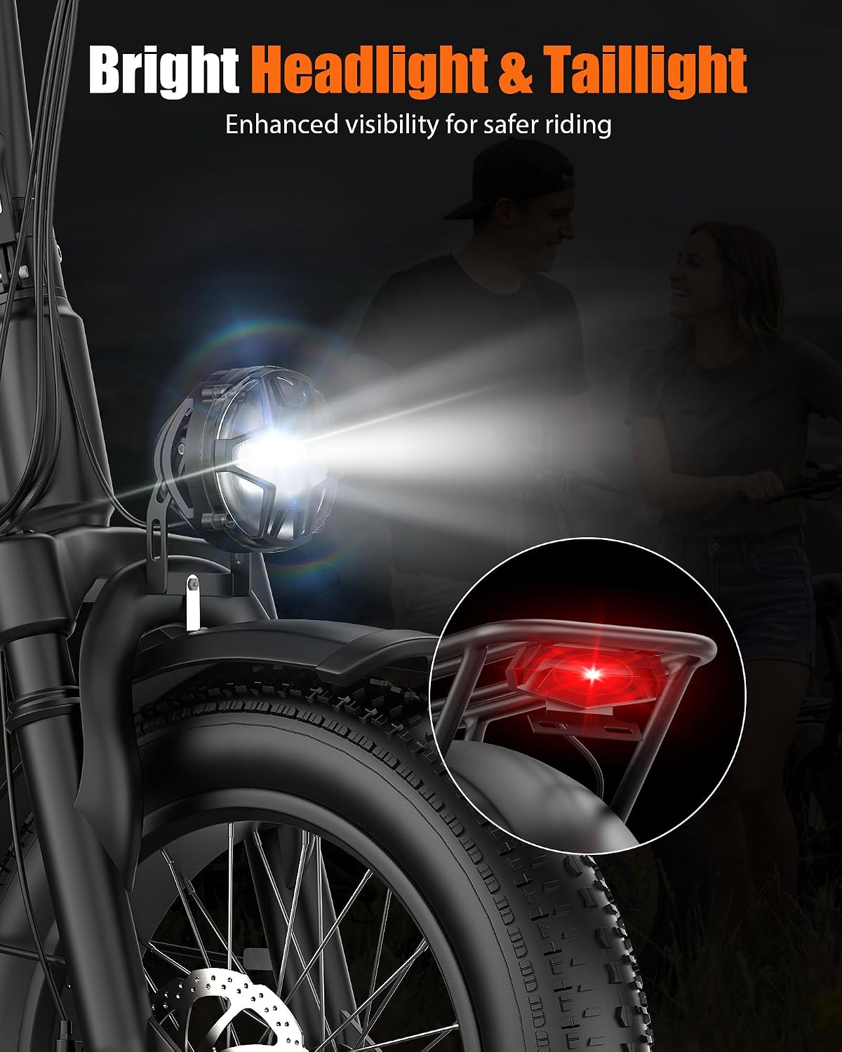 1200W Peak Foldable Electric Mini Bike – 14" Compact Commuter E-Bike with Dual Suspension