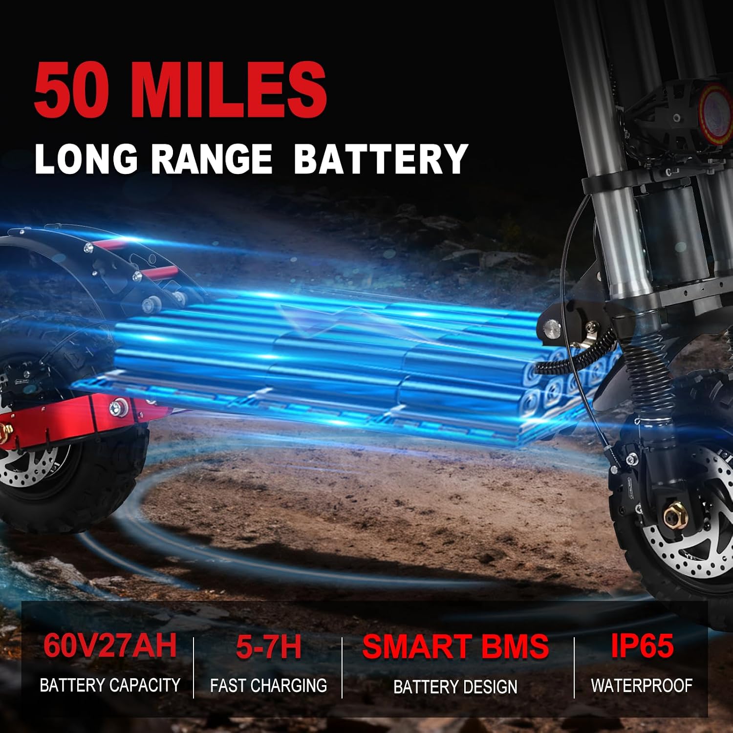 5600W Dual Motor Off-Road Electric Scooter for Adults – 47 MPH High-Performance Sport E-Scooter with Hydraulic Brakes