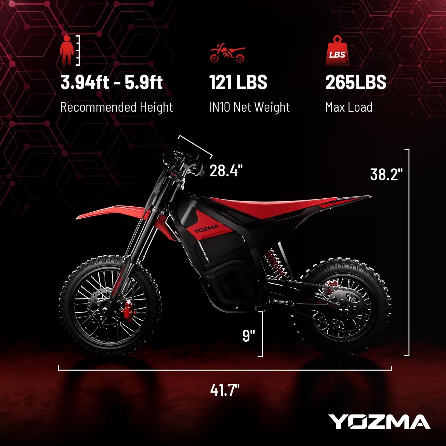 Off-Road Electric Mini Dirt Bike for Teens & Adults – 2600W Peak High-Torque Motor, 1123.2Wh Removable Battery, Dual Hydraulic Brakes, Full Suspension E-Motorcycle