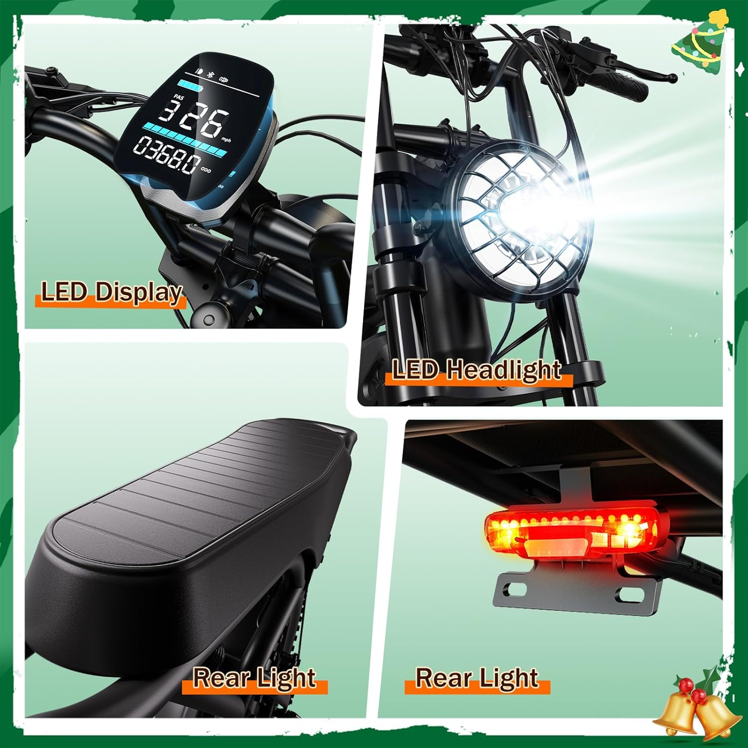 Electric Bike for Adults, 1500W Peak Motor 60 Miles Fat Tire Ebike with 48V 15Ah