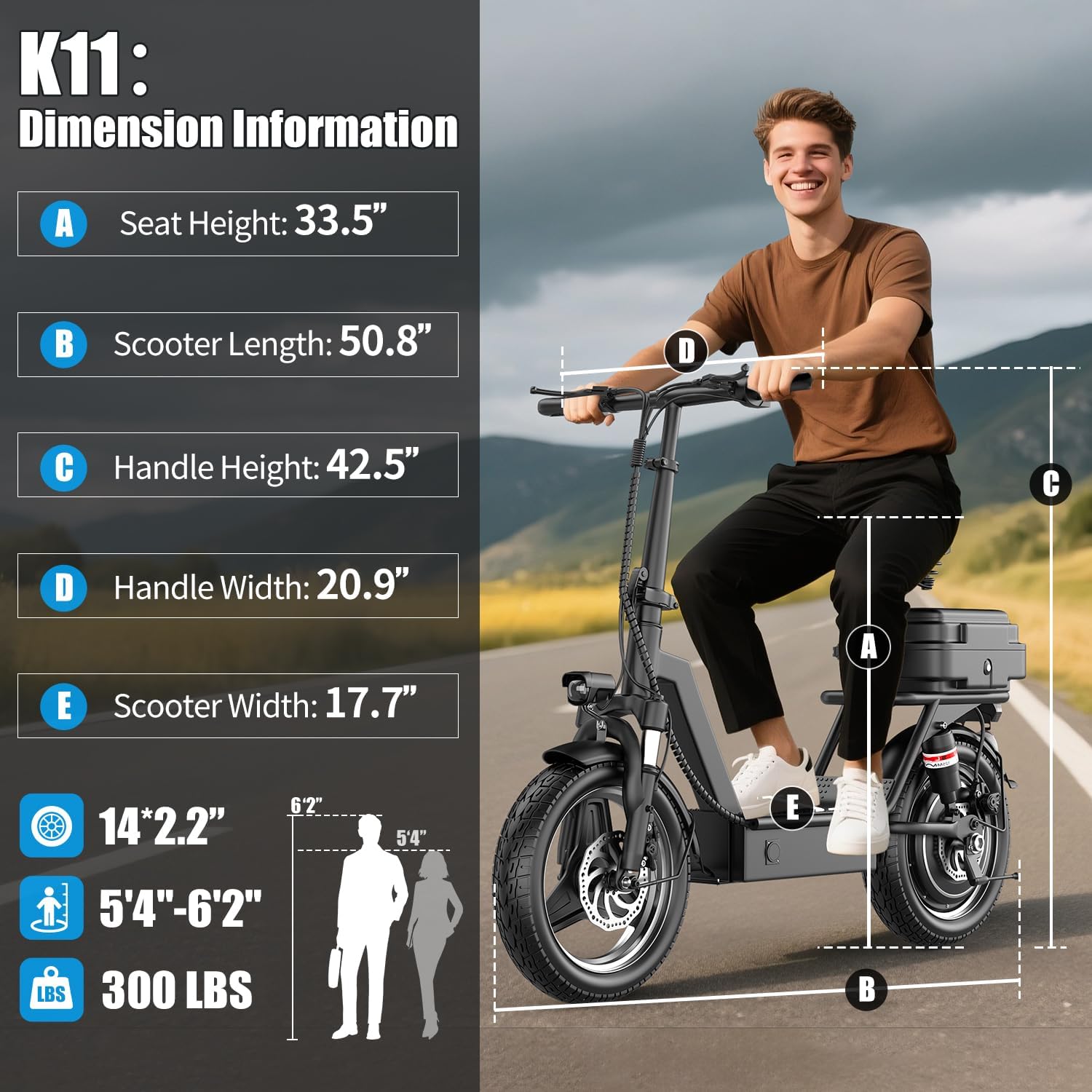 Electric Scooter for Adults, 1000W Peak Electric Scooter with Seat, 25Mph & 35 Miles Range