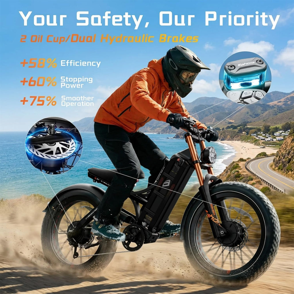 6000W Dual Motor Electric Bike for Adults | 52MPH All-Terrain E-Bike