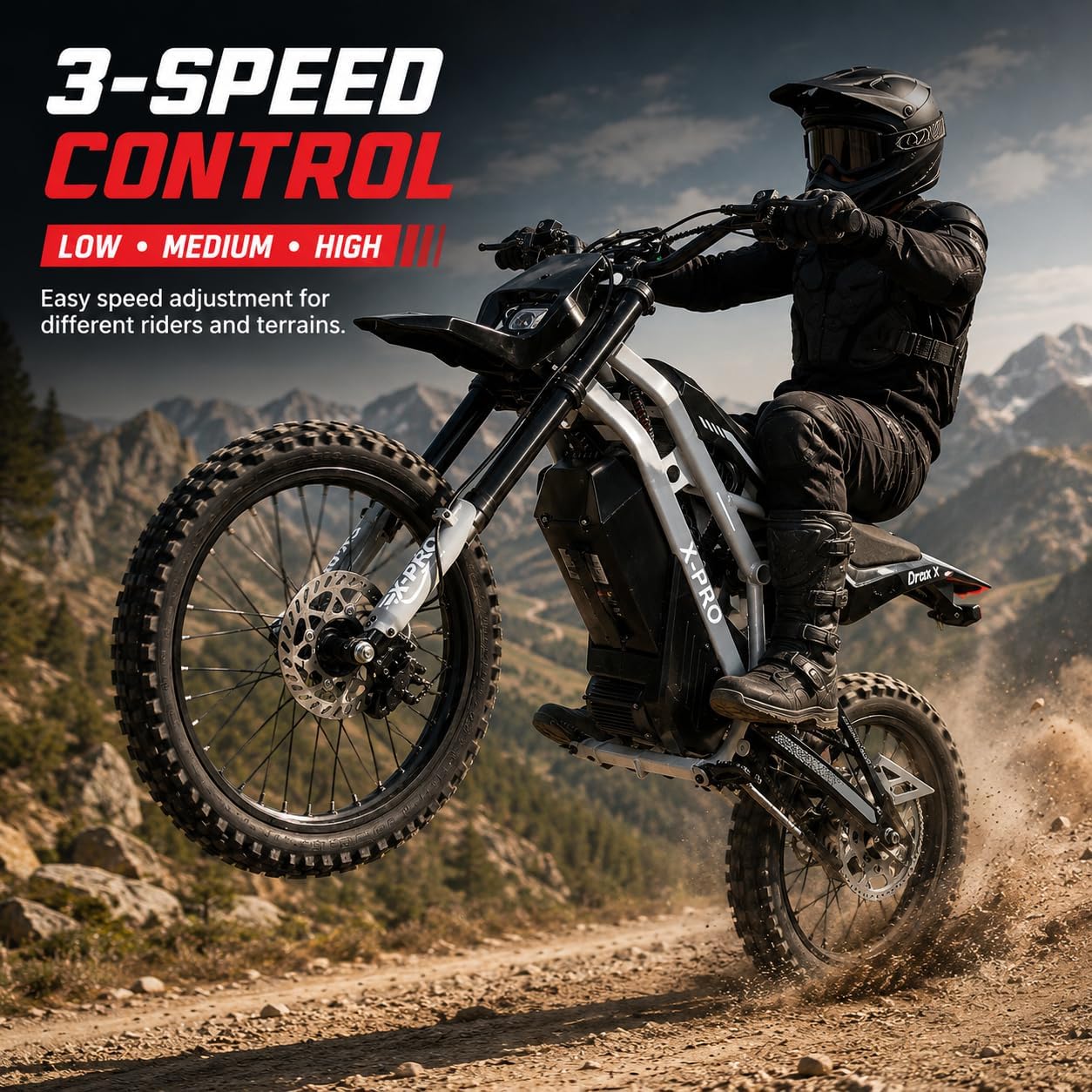 4600W Electric Dirt Bike for Adults & Teens - Powerful Brushless Motor,19"/17" Off-Road Tires