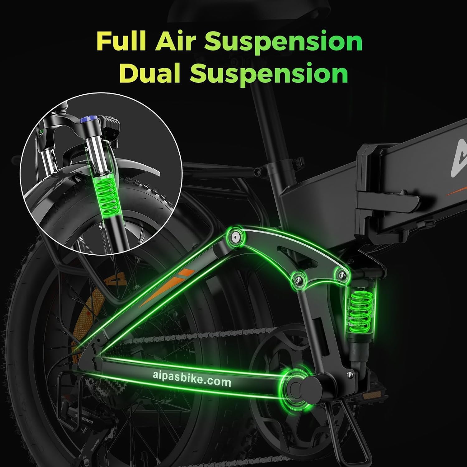 20" Folding Full Suspension Fat Tire Electric Bike