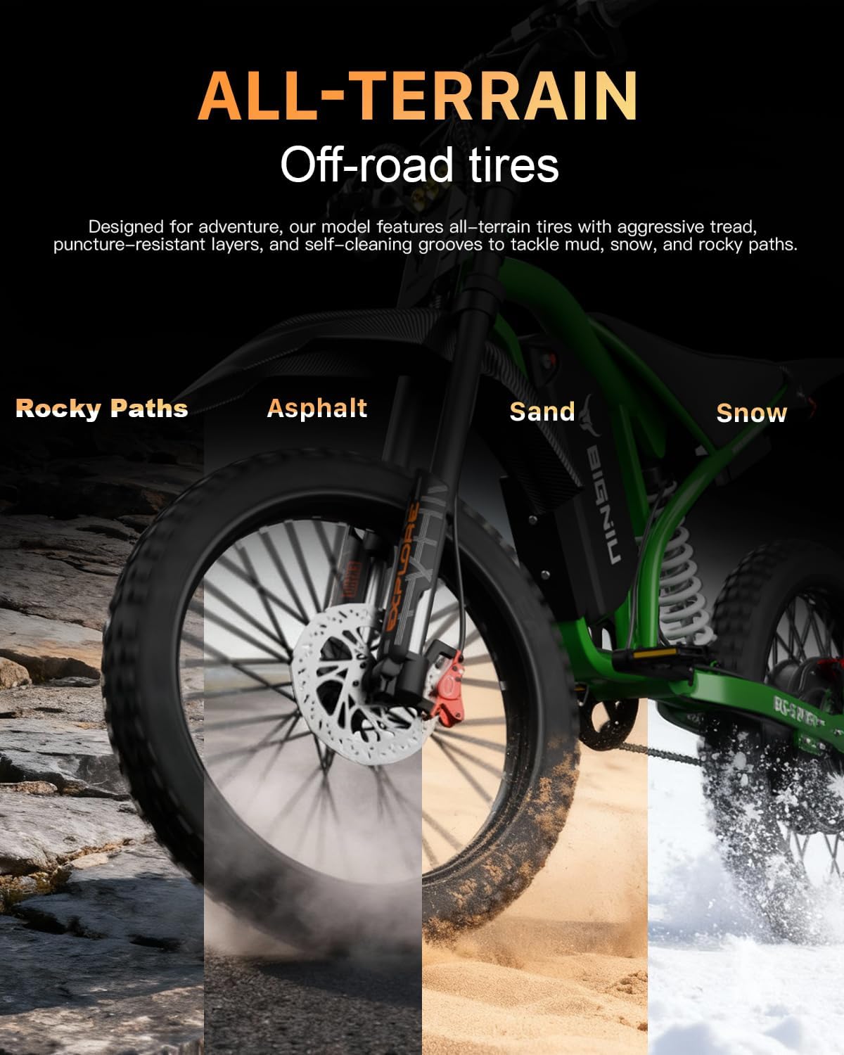 19" Aluminum Electric Dirt Bike – 3000W Peak High-Performance Off-Road & Urban E-Bike