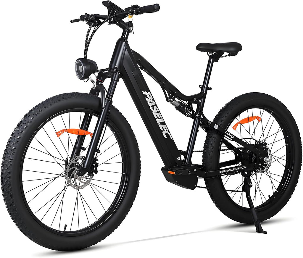 1300W Peak Full Suspension Electric Mountain Bike | 27.5" x 3.0" Fat Tire 15.6Ah E-Bike