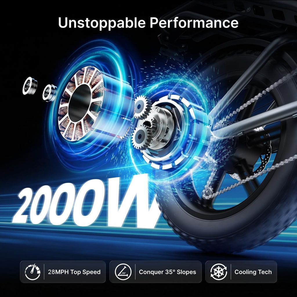 Electric Bike for Adults,2000W Peak Motor&28MPH Electric Dirt Bike，48V 20AH/35AH/60AH