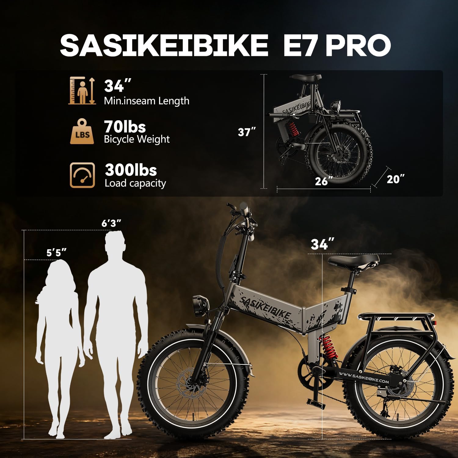 1500W Folding Electric Bike for Adult,52V20Ah