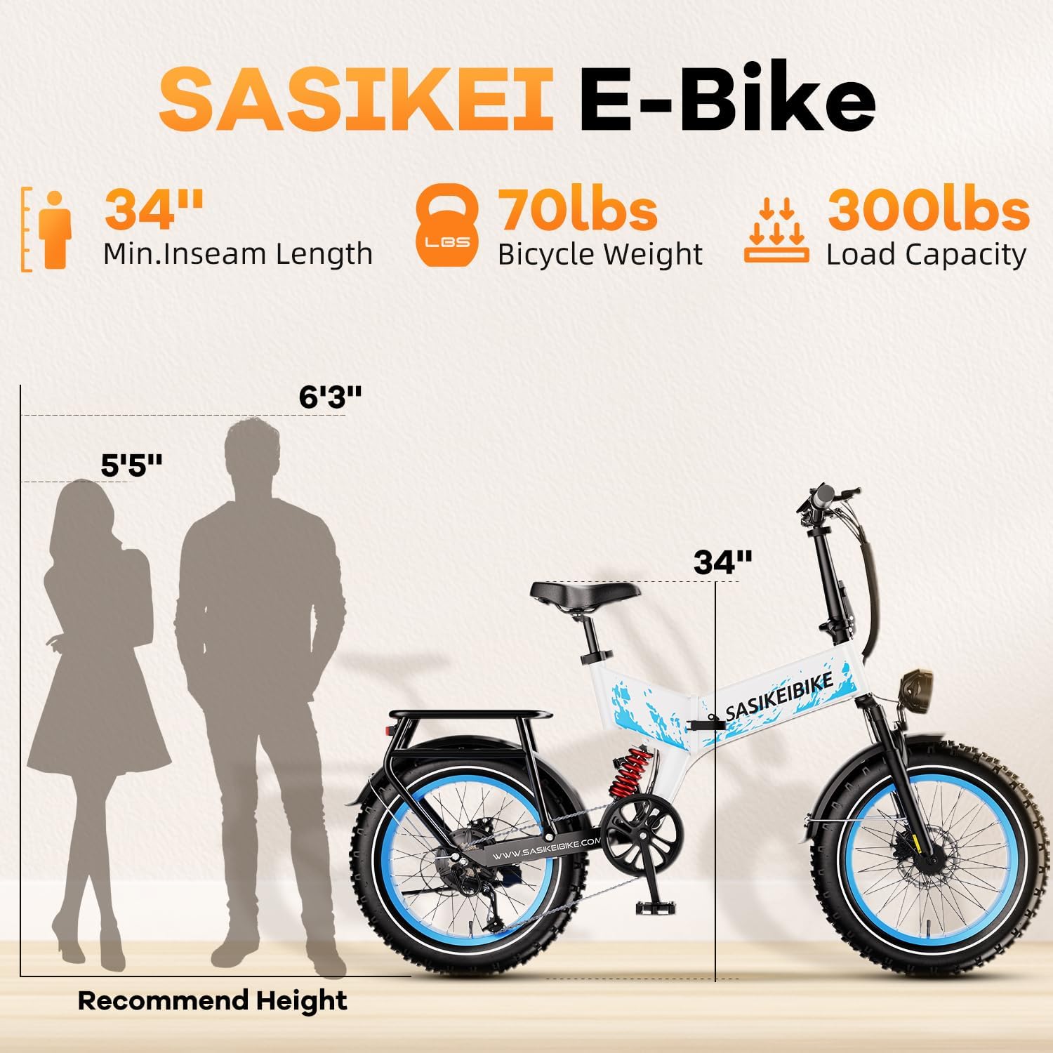 20" Foldable Fat Tire Electric Bike – 1500W Dual Suspension Commuter & Mountain E-Bike