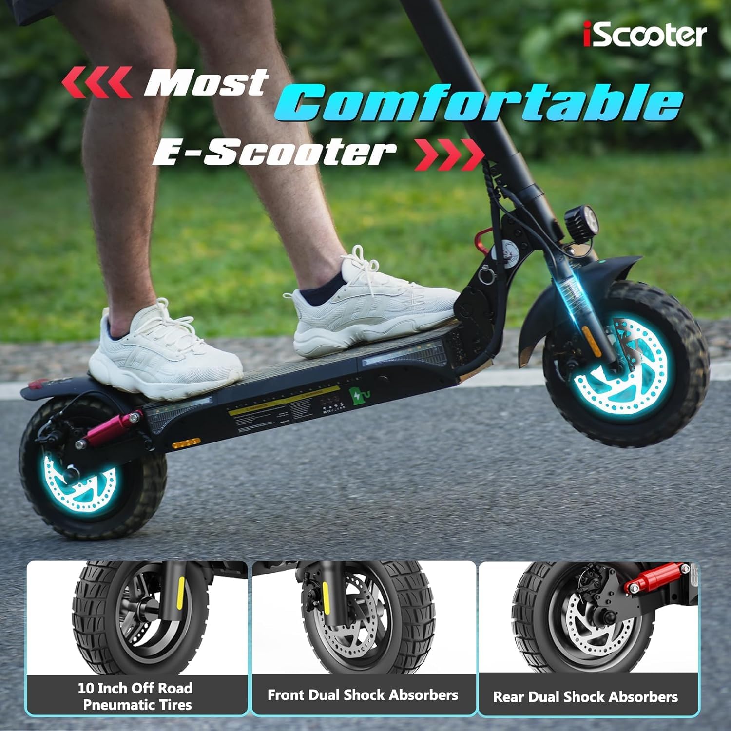 Electric Scooter, Off Road Tires, 800W Motor E-Scooter Up to 25/28 Miles Range,Top Speed 25/28 MPH, Adjustable Handlebar Height,Folding Commuting Electric Scooter for Adults