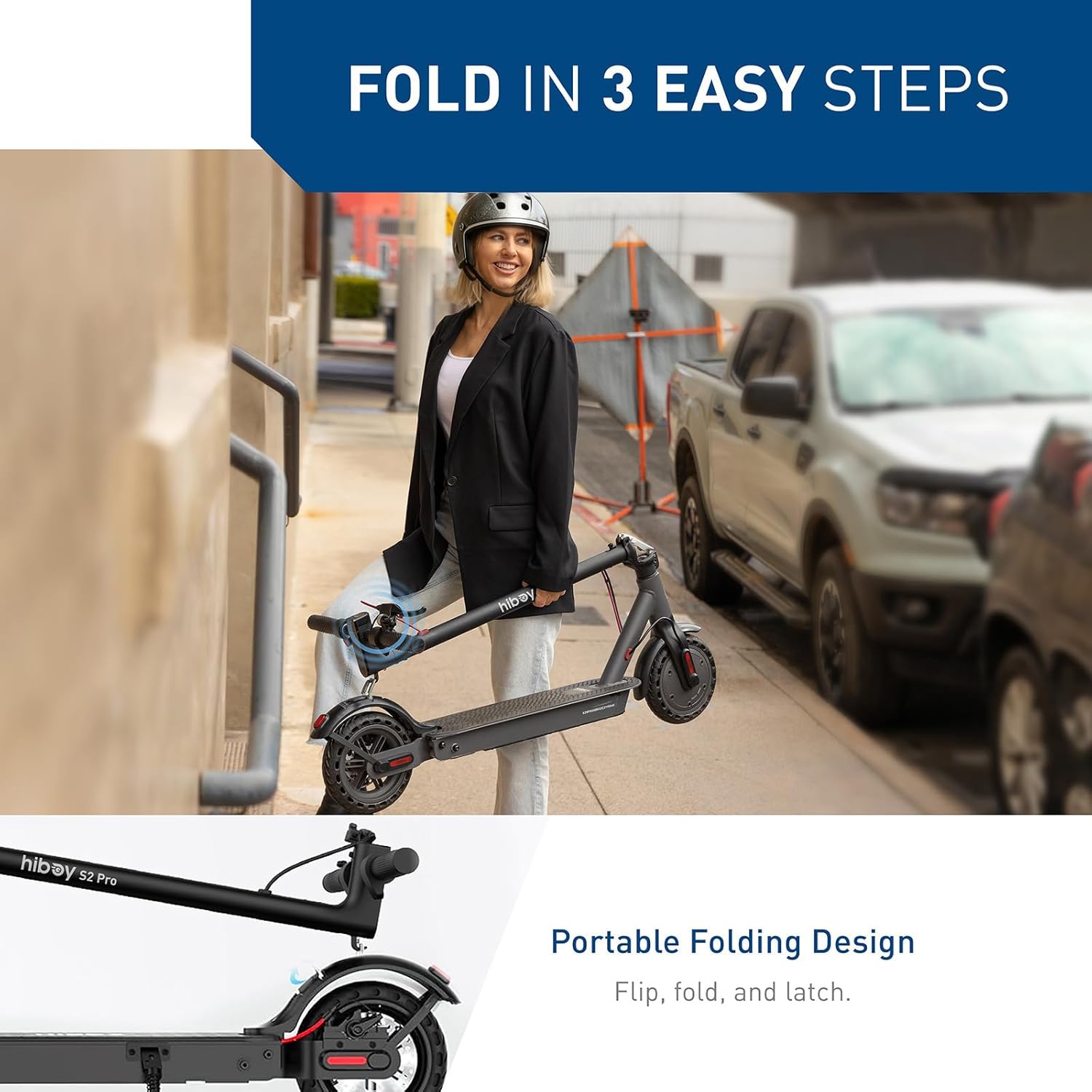 Electric Scooter, 500W Motor, 10" Solid Tires, 25 Miles Range, 19 Mph Folding Commuter Electric Scooter for Adults