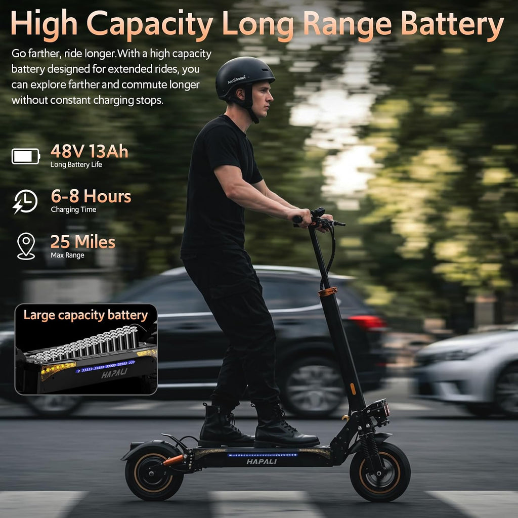 Electric Scooter, 1200W 25Miles Range 31 MPH,11" All Terrain Tire, Double