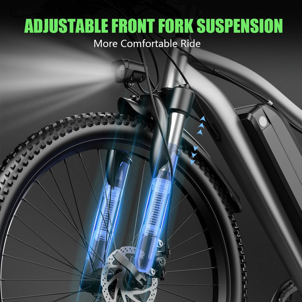 26" Electric Mountain Bike – 1200W Peak Motor Commuter E-Bike with 7-Speed Gears and IPX7 Waterproofing
