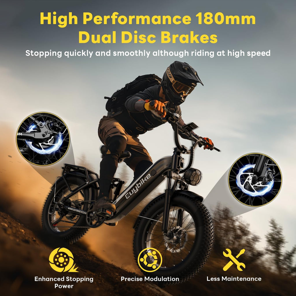 1400W Peak Full Suspension Fat Tire Electric Bike | 48V 20Ah Step-Thru E-Bike