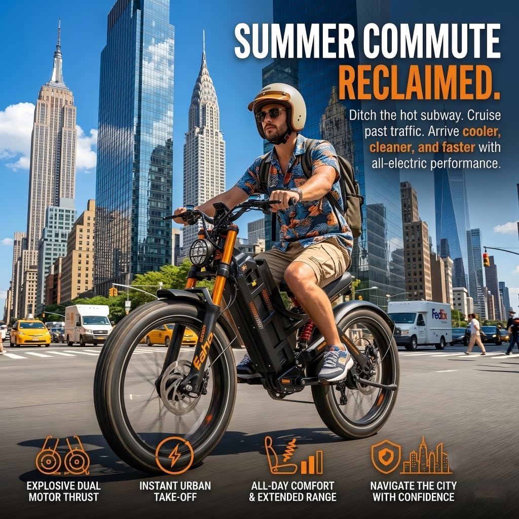 Ultra-Performance Dual Motor Fat Tire Electric Bike | 6000W Peak 52MPH Extended Range E-Bike