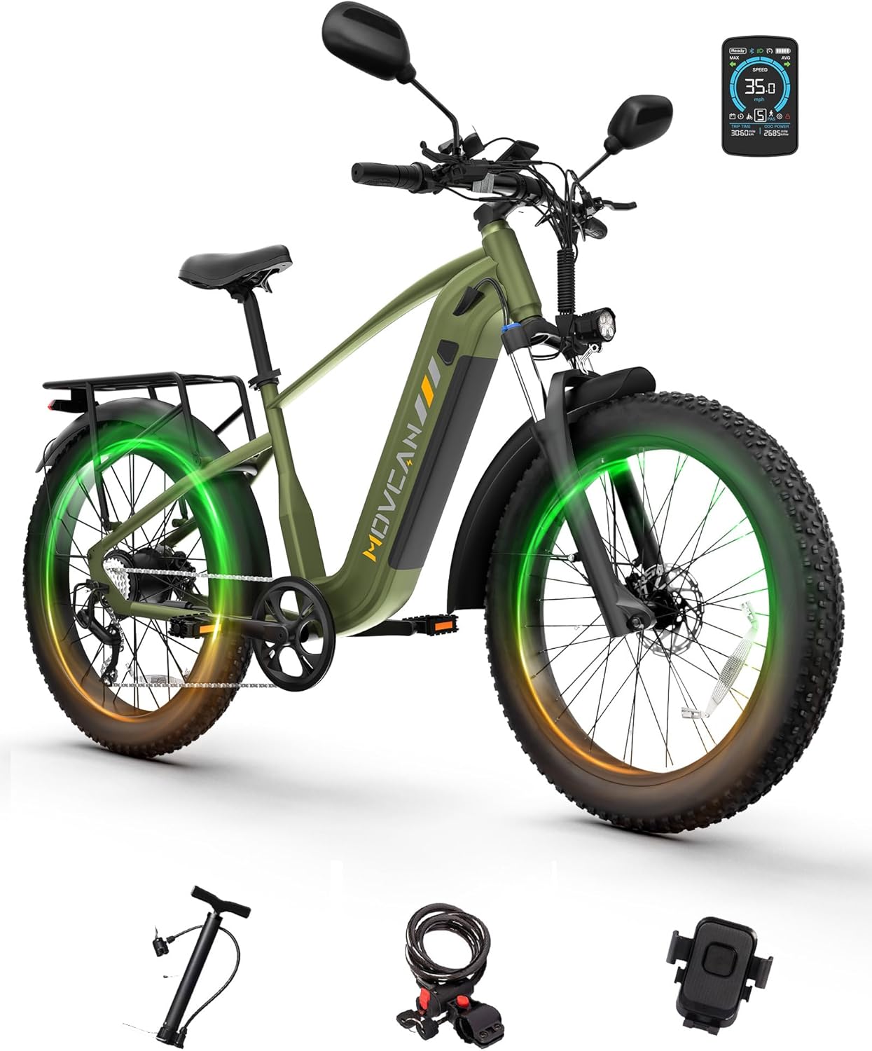 2500W Peak All-Terrain Adult Electric Mountain Bike | 26" Fat Tire, 48V High-Capacity Battery, 35MPH Top Speed & Full Suspension