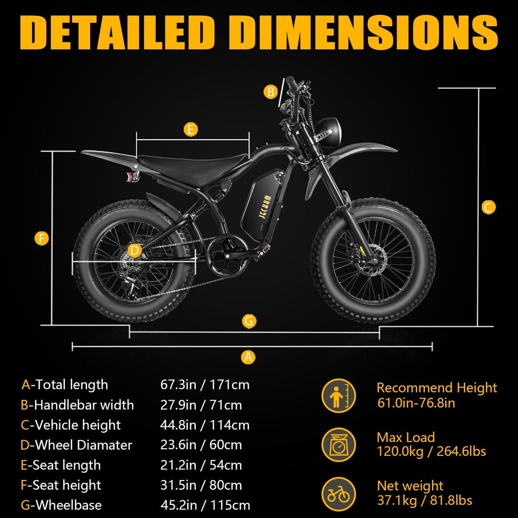 1500W Electric Bicycles for Adults/Teens 14-18, 80+ Miles Single Charge, Speed up to 35MPH. Fake Caron Fiber, Invered Fork