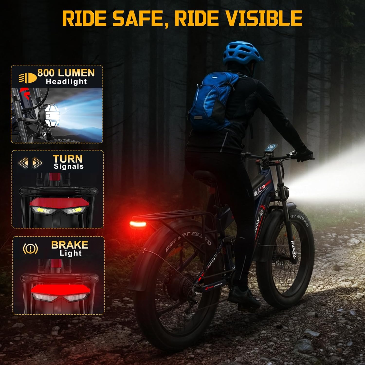 Ultra Long Range Dual-Battery Electric Mountain Bike – 4000W Peak, 40MPH, 26" Fat Tire