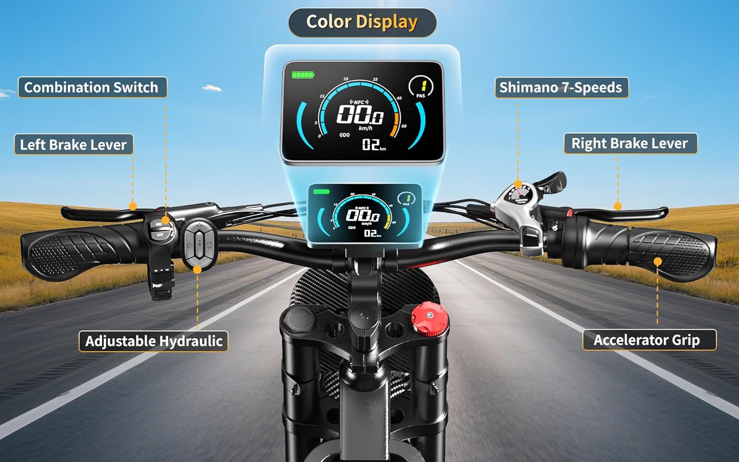 Electric Dirt Bike for Adults Mountain Motorcycle with 1536Wh