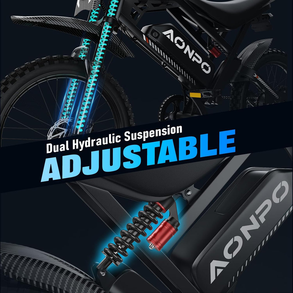 High-Power Off-Road Fat Tire Electric Dirt Bike | Hydraulic Brakes & Extended PAS Range