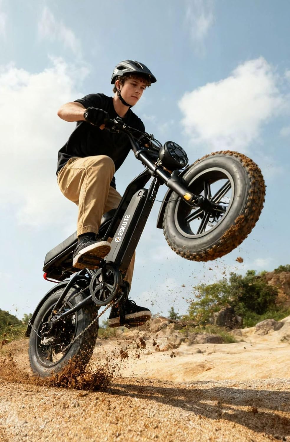 Compact All-Terrain Dual-Suspension Electric Bike – 1500W Peak Commuter E-Bike for Adults (28MPH, 48V 13Ah Removable Battery, 60 Mile Range, 16" x 4.0" Fat Tires, 7-Speed)