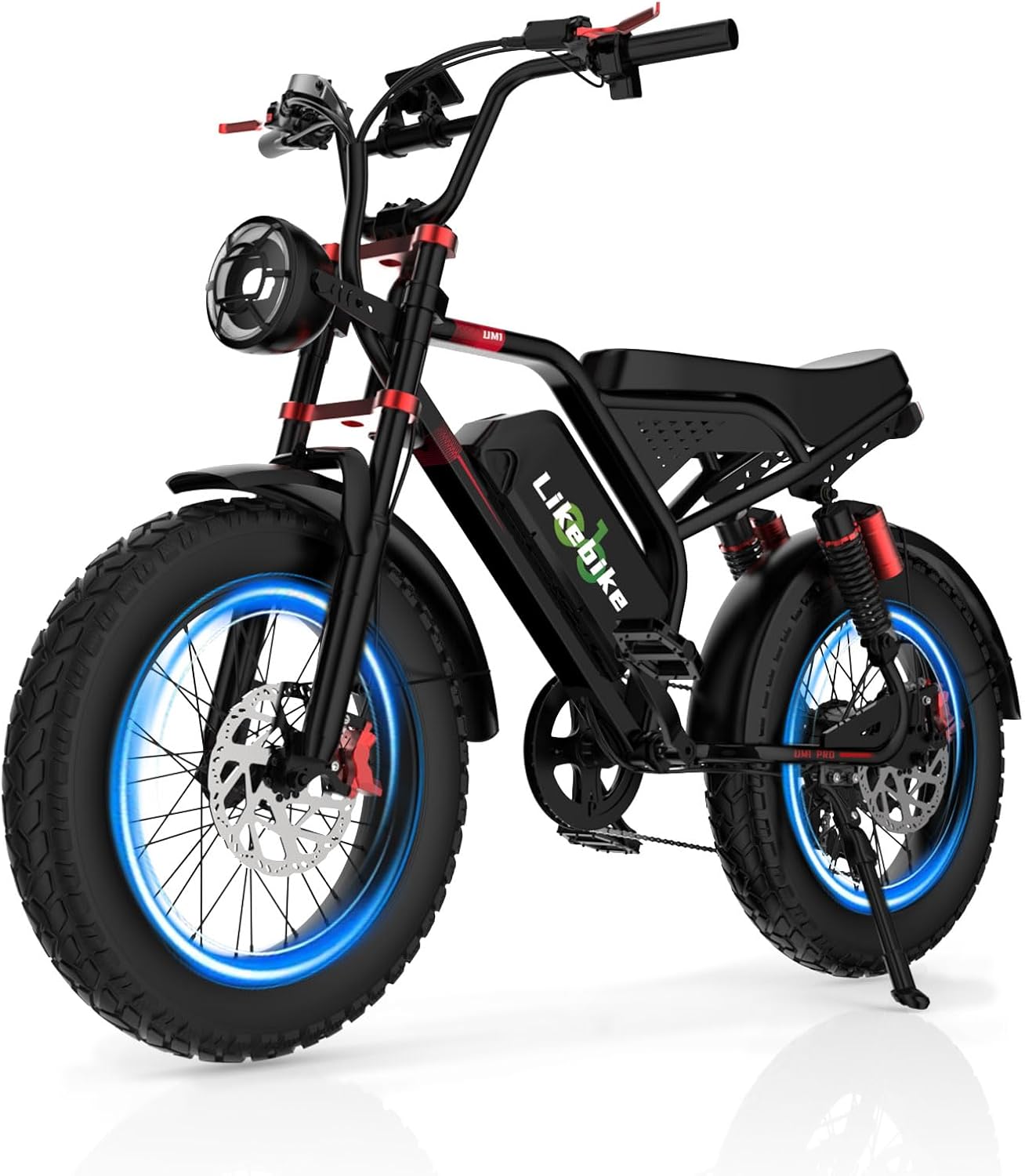 All-Terrain 20" Fat Tire Electric Mountain Bike – Up to 3000W Peak Dual Suspension E-Bike, 48V Removable Battery, Hydraulic Disc Brakes