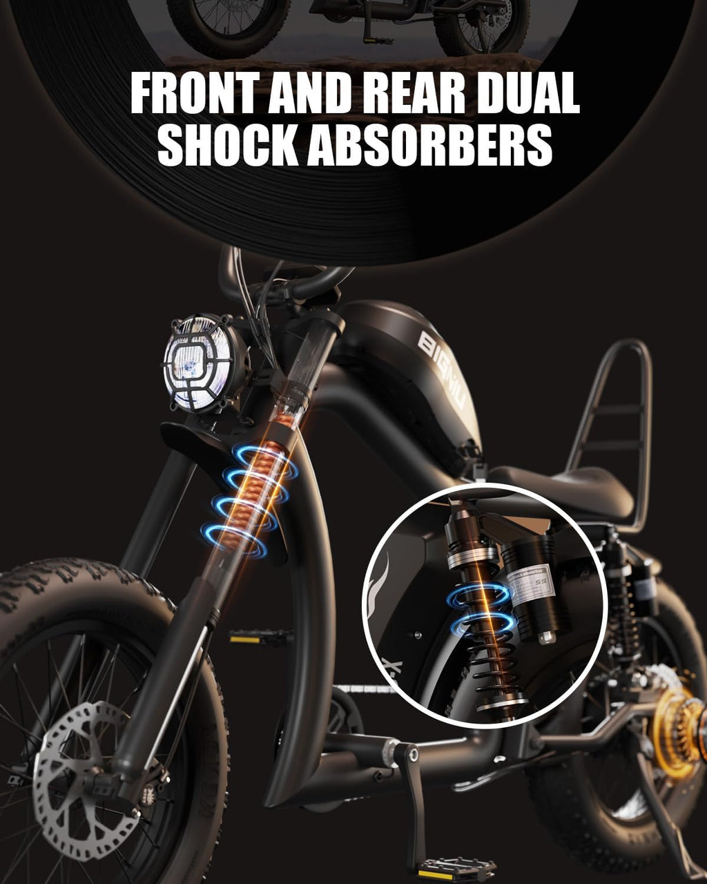 52V Dual Suspension Electric Bike | 1500W Brushless Motor & Turn Signals