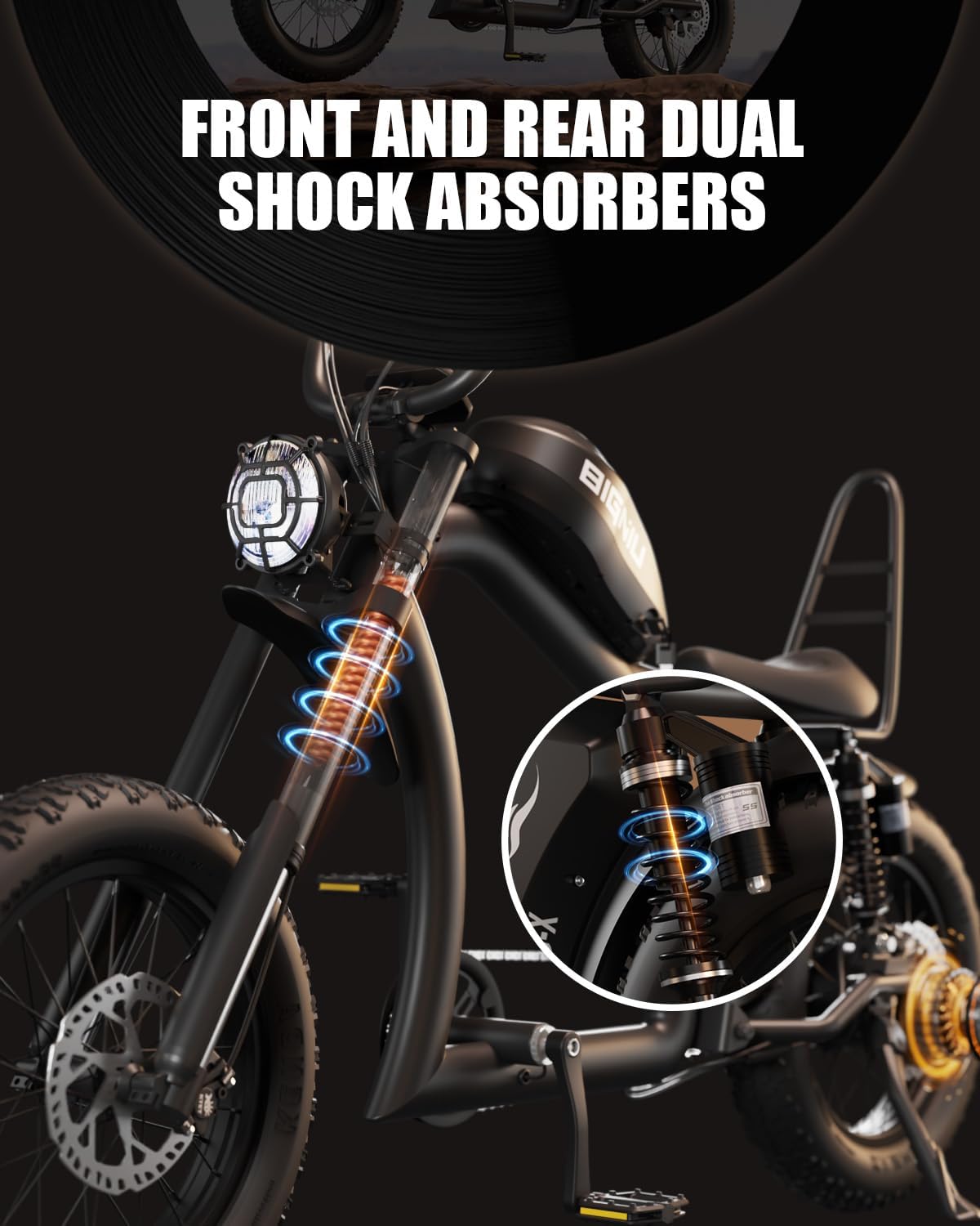 52V Dual Suspension Electric Bike | 1500W Brushless Motor & Turn Signals
